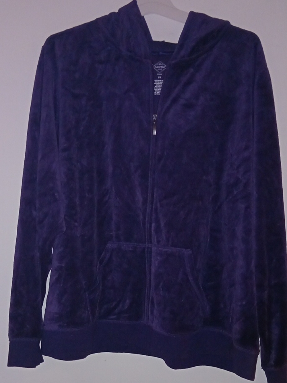 St. John's Bay Plush Zip-Up Hoodie Jacket - Deep Purple